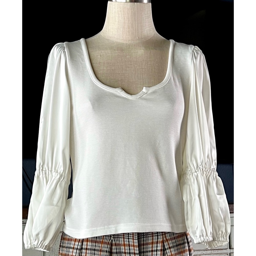 Anthropologie Maeve Ribbed Tiered Top s
